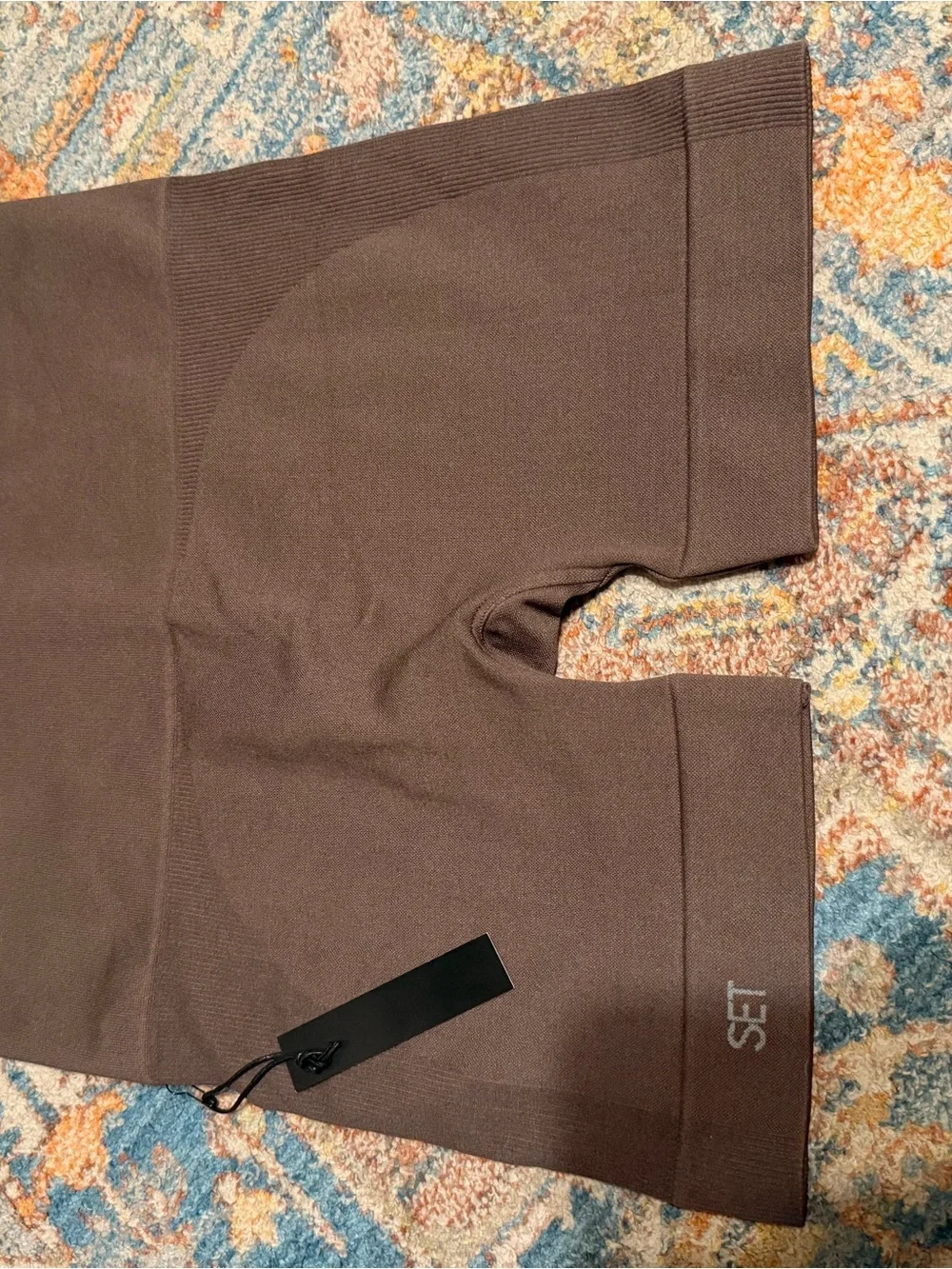 SET ACTIVE Purple Taupe Pepper Ribbed Athletic Shorts NWT - Picture 4 of 4